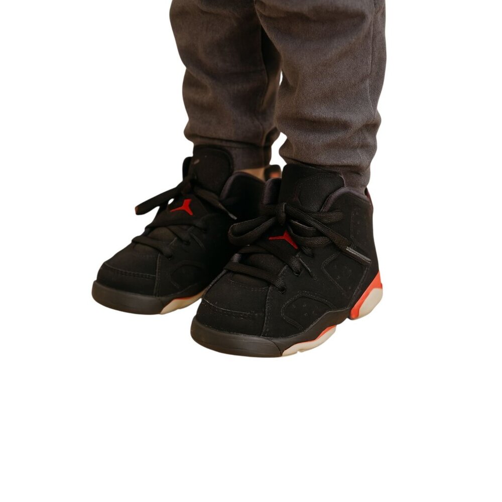Nike Air Jordan Infrared 6 Sneakers Shoes Black Red High Tops Toddler Kid Sz 9